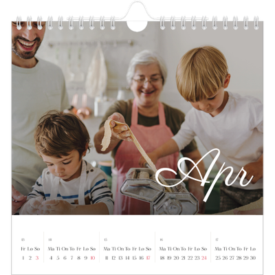 Månedskalender kvadratisk — Håndskrevne måneder [April]