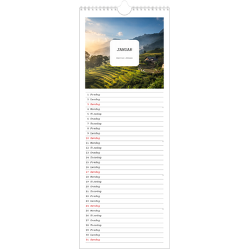 Fotokalender smal (15 x 40 cm) — Den fulle historien
