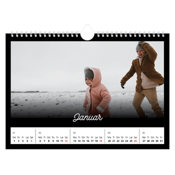 Fotokalender A4 — Sort minimalisme