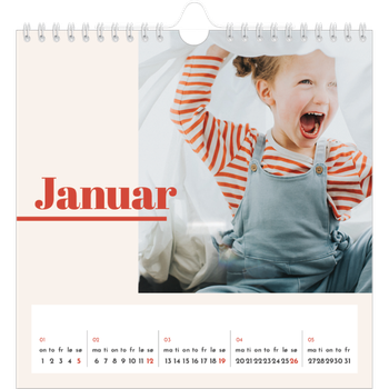 Fotokalender Kvadratisk — Kalender 90-talls stil