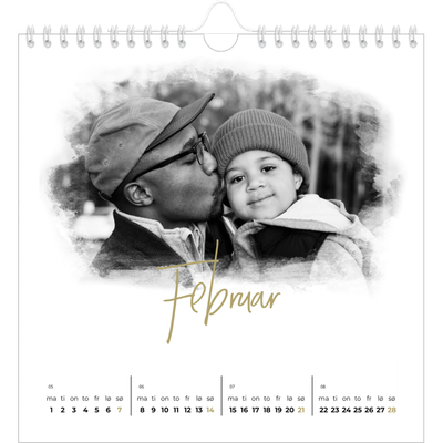 Månedskalender kvadratisk — Diffuse bilderammer [Februar]