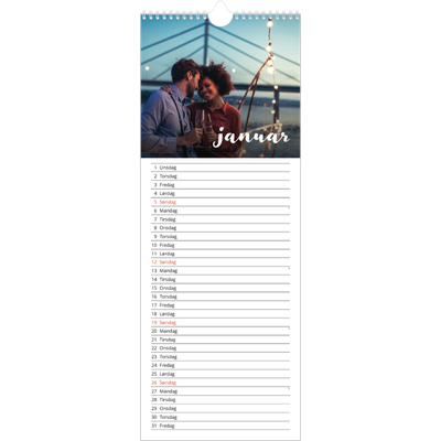 Fotokalender smal  — Håndskrift på bildet [Januar]