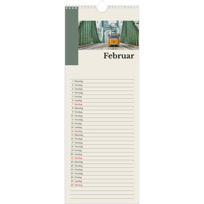 Fotokalender smal  — Verdens severdigheter [Februar]
