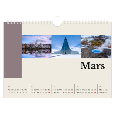 Fotokalender A4 — Verdens severdigheter [Mars]
