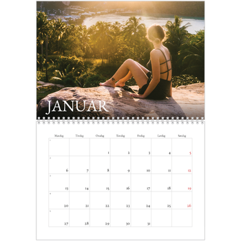 Fotokalender A4 dobbel — Enkel serif-font