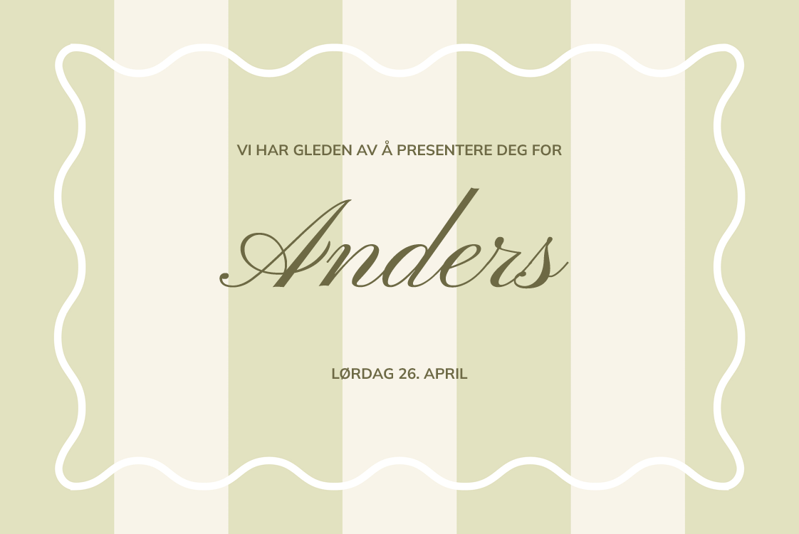 Invitasjoner — Stempel og striper oliven