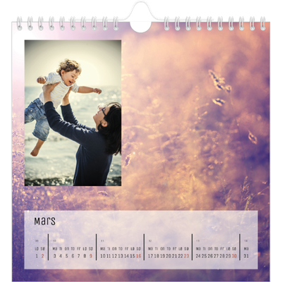 Månedskalender kvadratisk — Tilbake til naturen [Mars]