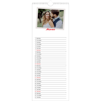 Fotokalender smal  — Signert trykk [Mars]