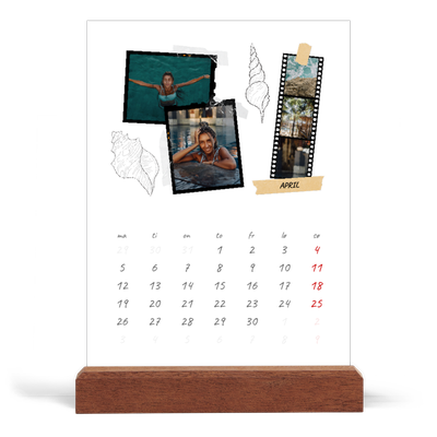 Bordkalender med trestativ - Stående — Scrapbook stil [April]