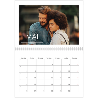 Fotokalender A4 dobbel (30 x 40 cm) — Överlägg för datumruta [Mai]