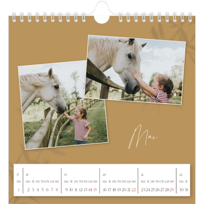 Månedskalender kvadratisk — Jordnært design [kalender-forside]