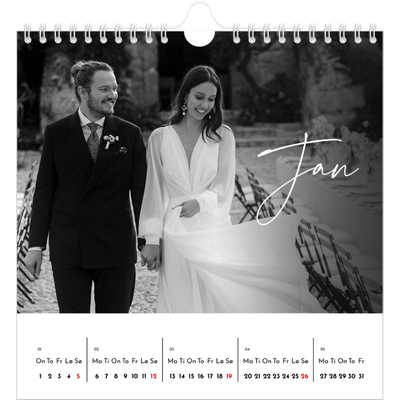 Månedskalender kvadratisk — Elegant skrift [Januar]