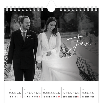 Fotokalender Kvadratisk — Elegant skrift