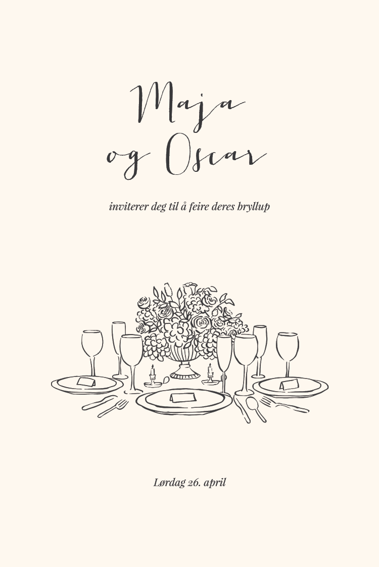Invitasjoner — Bryllupskruseduller