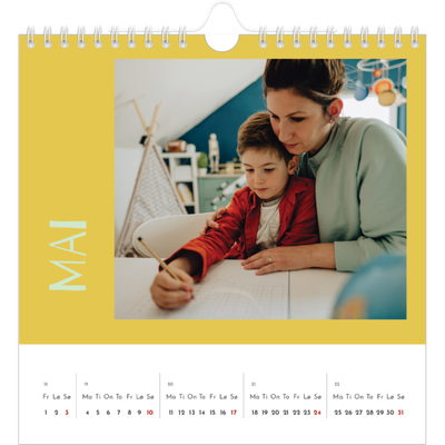 Månedskalender kvadratisk — Fargerik kalender [kalender-forside]