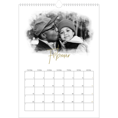 A3 Månedskalender — Diffuse bilderammer [Februar]