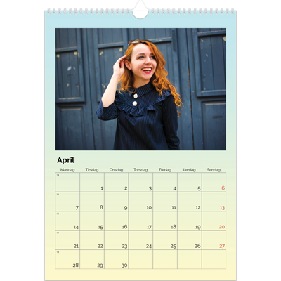 A3 Månedskalender — Pastelltoner [April]