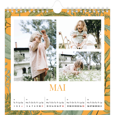 Månedskalender kvadratisk — Blomstrende bakgrunner [kalender-forside]