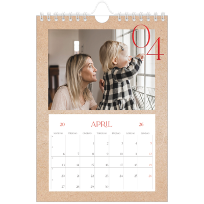 Fotokalender A5 — Røde detaljer [April]