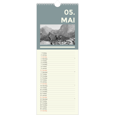 Fotokalender smal  — Moderne og dristig [kalender-forside]