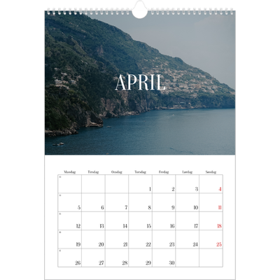 A3 Månedskalender — Endeløs flukt [April]