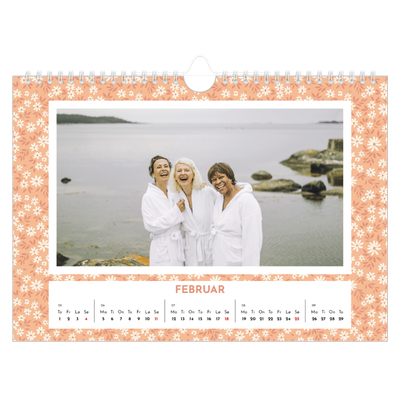 Fotokalender A4 — Blomstermønster [Februar]