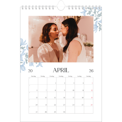 Fotokalender A4 (20 x 30 cm) — Elegant blomstret [April]