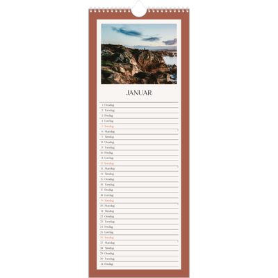 Fotokalender smal  — Klassiske farger [Januar]