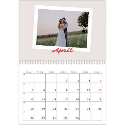 Fotokalender A4 dobbel (30 x 40 cm) — Signert trykk [April]