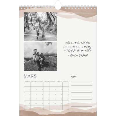 Fotokalender A4 (20 x 30 cm) — Velvære-sitater [Mars]