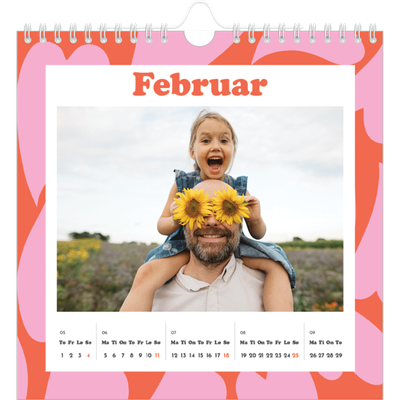 Månedskalender kvadratisk — Lek med mønster [Februar]