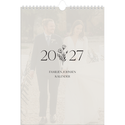 Fotokalender A4 (20 x 30 cm) — Initialer i blomst [kalender-forside]
