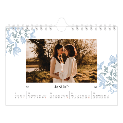 Fotokalender A5 — Elegant blomstret [Januar]