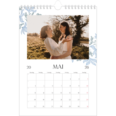 Fotokalender A4 (20 x 30 cm) — Elegant blomstret [kalender-forside]