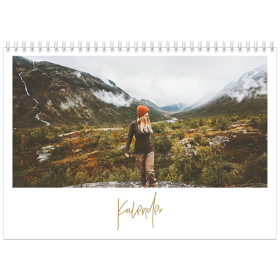 Fotokalender A4 dobbel (30 x 40 cm) — Håndskrevet måned [kalender-forside]