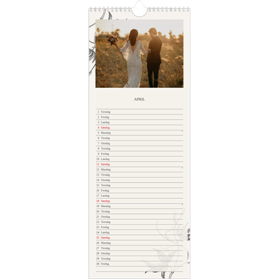 Fotokalender smal  — Blekk & blomst [April]