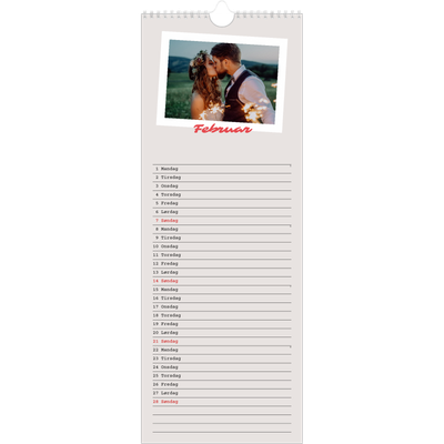 Fotokalender smal  — Signert trykk [Februar]