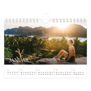 Fotokalender A5 — Enkel serif-font