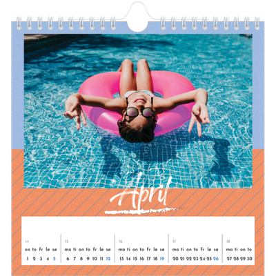 Månedskalender kvadratisk — Fargerik kalender [April]