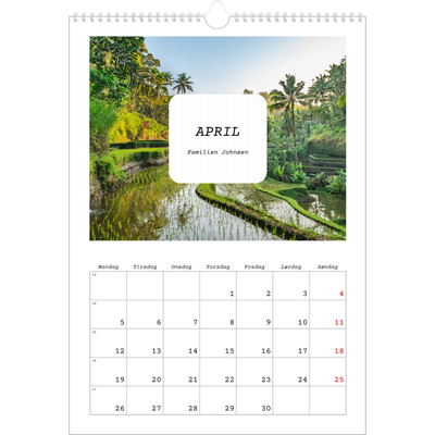 A3 Månedskalender — Den fulle historien [April]