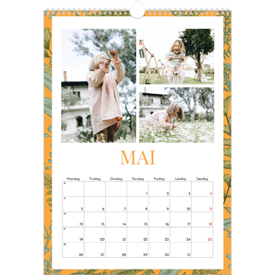 A3 Månedskalender — Blomstrende bakgrunner [kalender-forside]