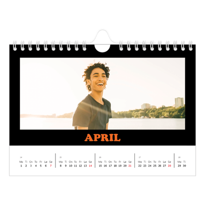 Fotokalender A5 — Morsom typografi [April]