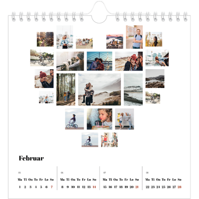 Månedskalender kvadratisk — Collage shapes [Februar]