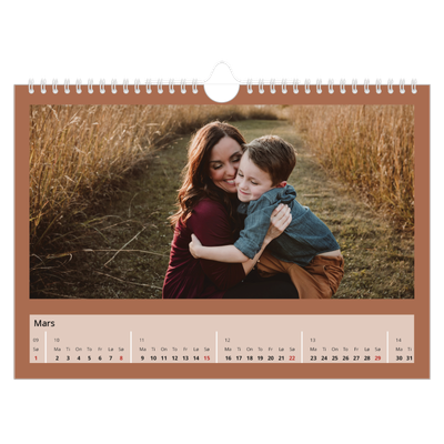 Fotokalender A4 — Kalender i jordtoner [Mars]