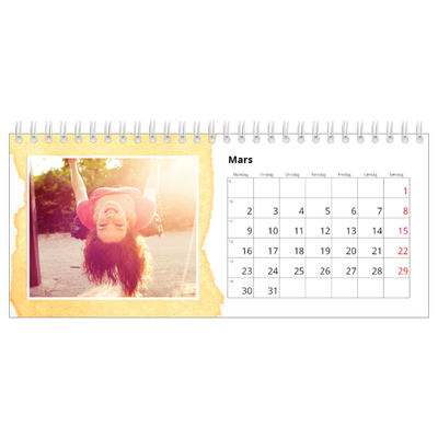 Bordkalendere — Vannfarger i bakgrunn [Mars]