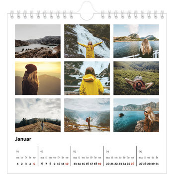Fotokalender Kvadratisk — Enkelt bilderutenett
