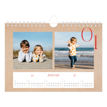 Fotokalender A5 — Røde detaljer