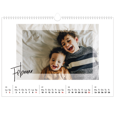 Fotokalender A3 — Transparente rammer [Februar]
