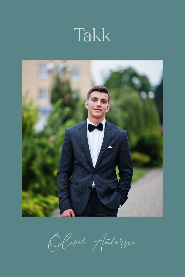 Takkekort — Moderne og teal