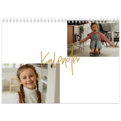 Fotokalender A4 dobbel (30 x 40 cm) — Gullstift [kalender-forside]